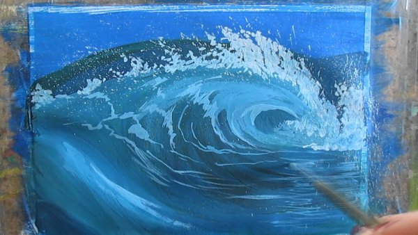 Волны красками для начинающих