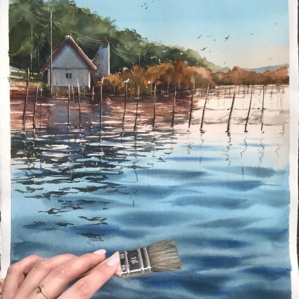 Вода акварелью