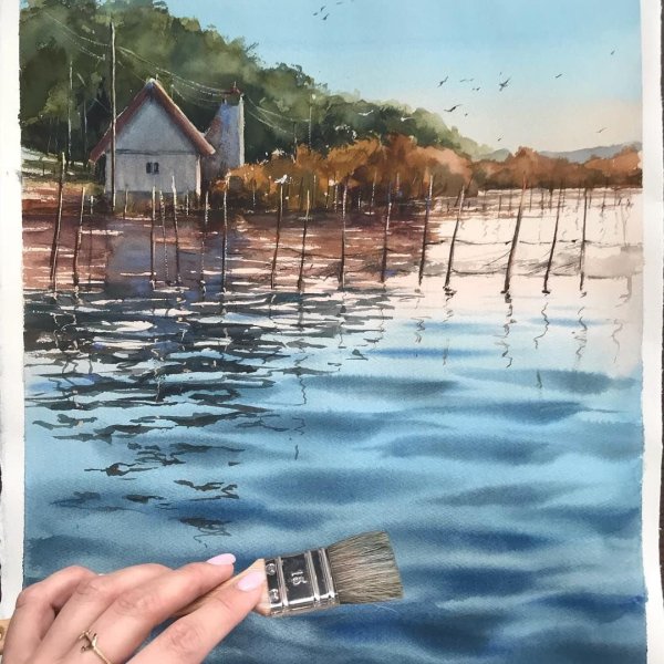 Блики на воде живопись