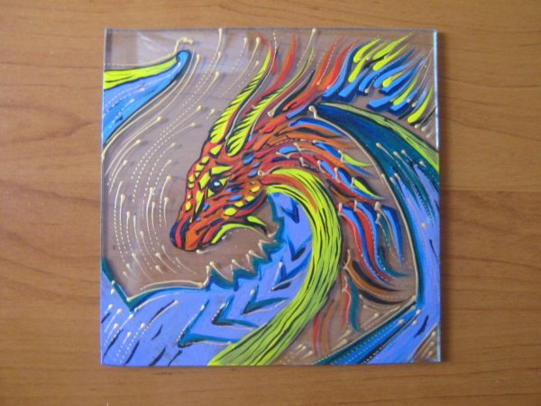 Дракон акриловыми красками