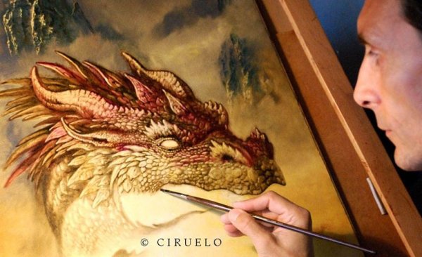 Дракон гуашью