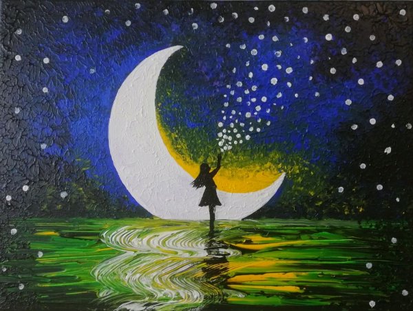 Красивая ночь живопись