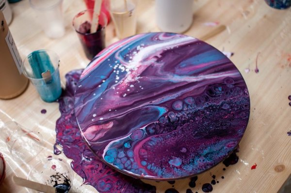 Флюид арт жидкий акрил мастер класс