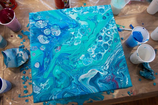 Техника флюид арт акрил