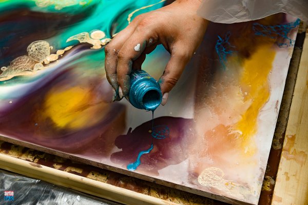 Жидкий акрил техника рисования