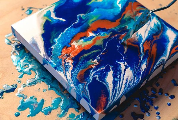 Жидкий акрил техника рисования