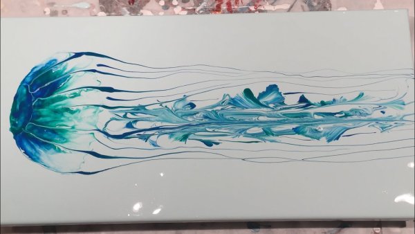 Акриловая заливка перо