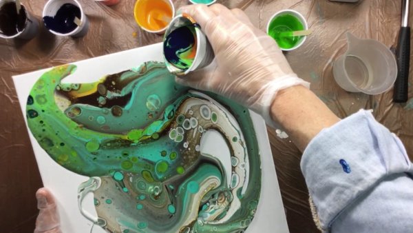 Жидкий акрил техника рисования