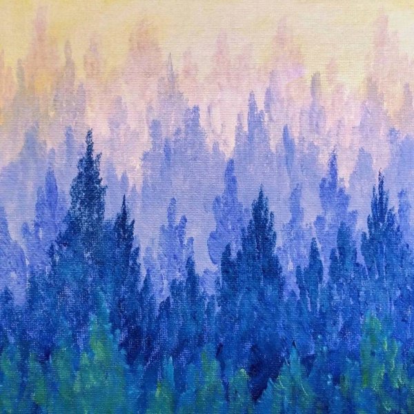 Лес живопись акрил