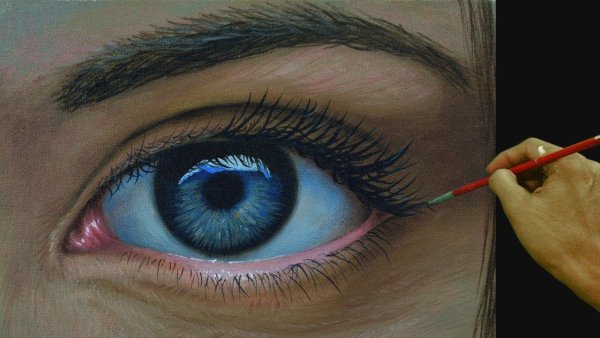 Рисовать глаз красками