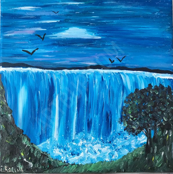 Картины с водопадом акрилом