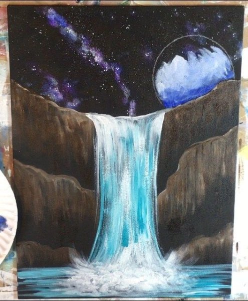 Водопад акрилом для начинающих