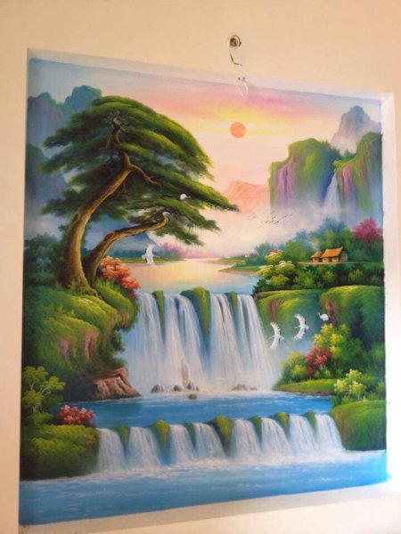 Роспись стен водопад