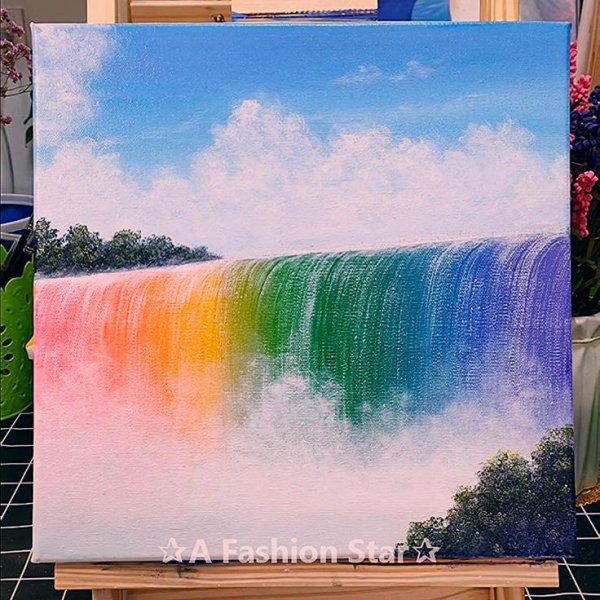 Водопад гуашью