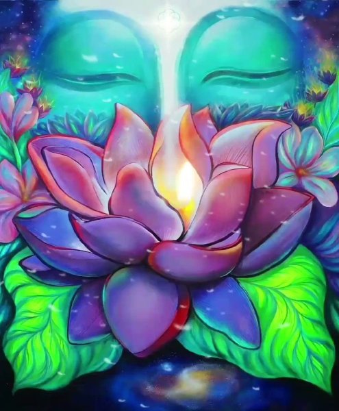 Лотос акварель буддизм