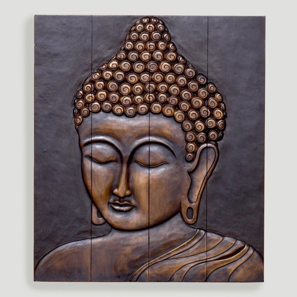 Будда портрет живопись поталью