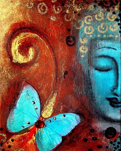 Будда картина с поталью