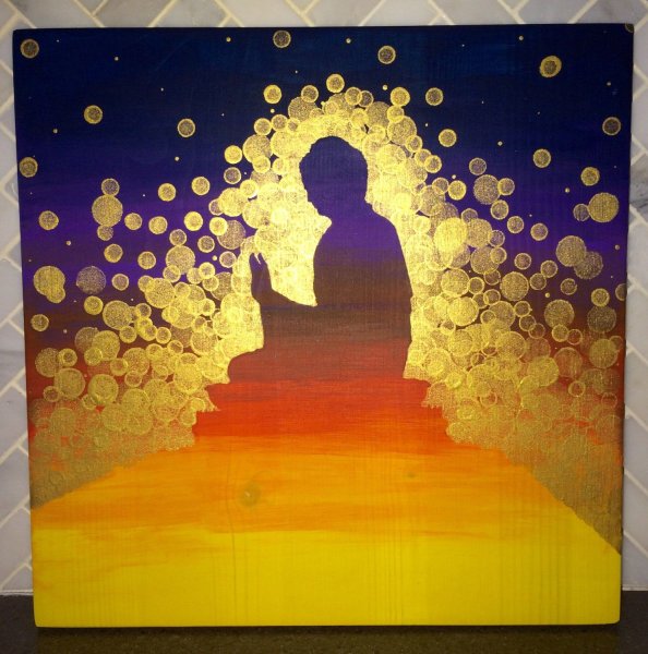 Будда картина акварель