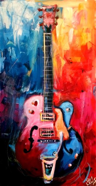 Электрогитара картина акрилом