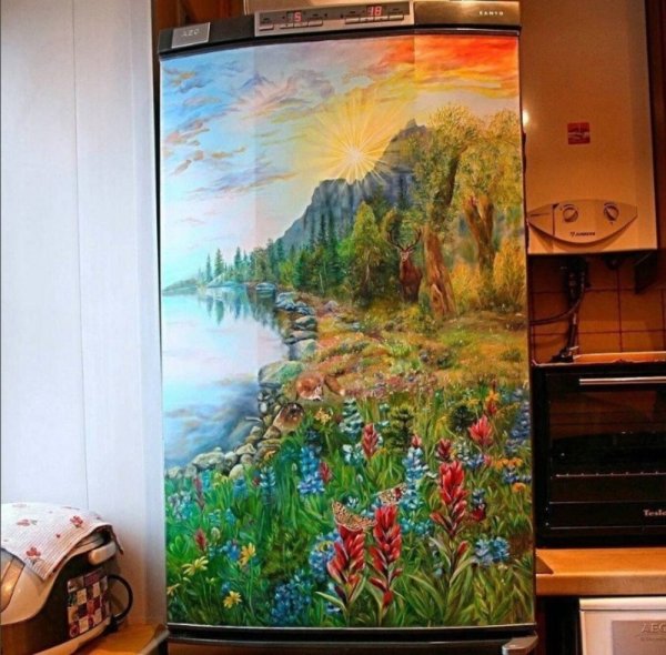 Рисунки на холодильнике своими руками