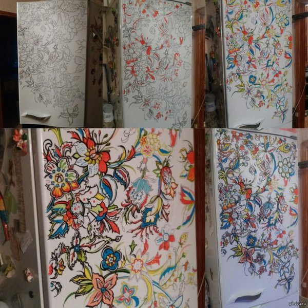 Роспись холодильника