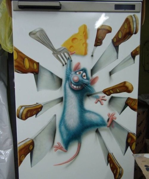 Роспись стен на кухне акриловыми красками