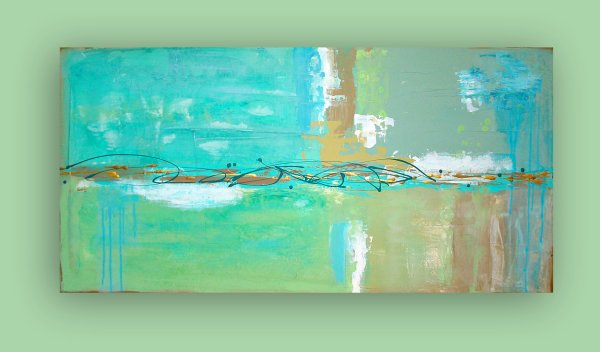 Картина в бирюзовых тонах на холсте