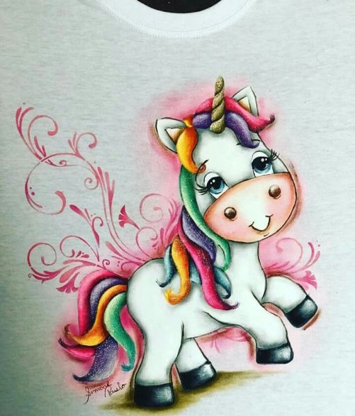 Акриловыми красками единорожку