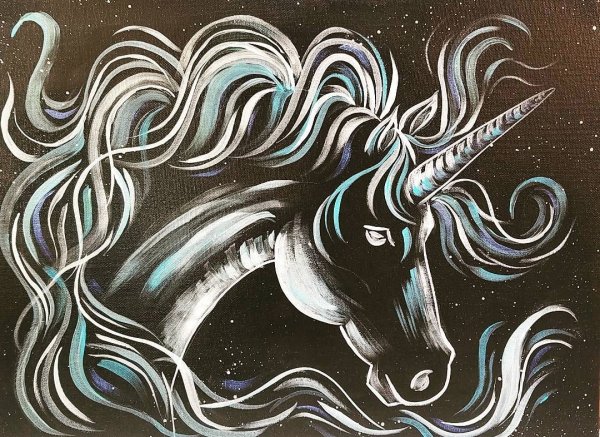 Единорог акрилом