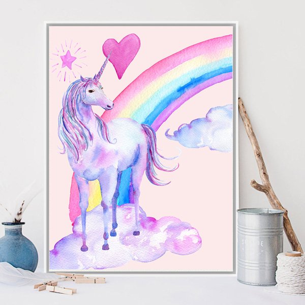 Единорог в мультяшном стиле