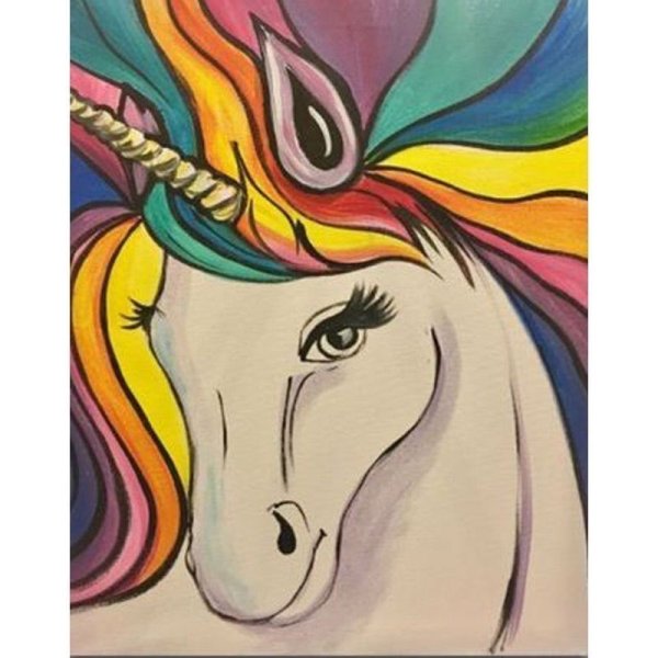Картина акрилом Радужная Единорожка