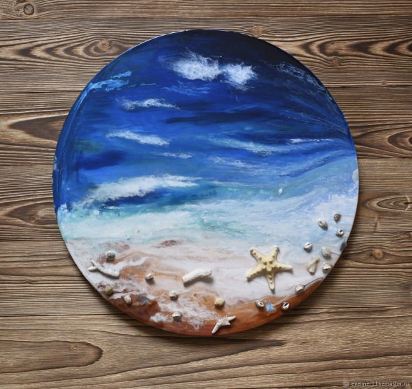 Пейзаж на круглом холсте