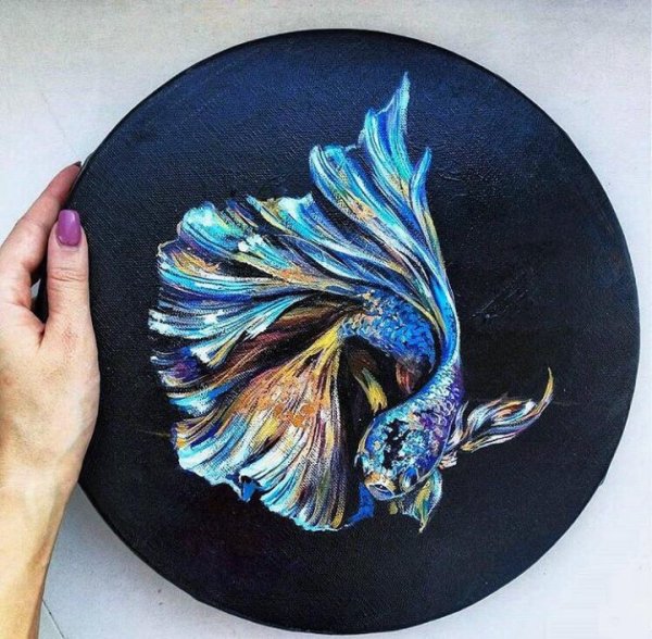 Круглые картины акрилом