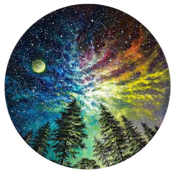 Круглые картины акрилом