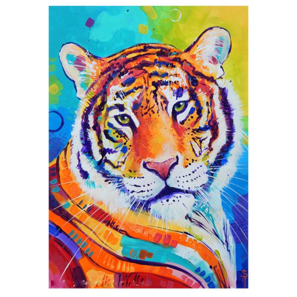 Тигр гуашью