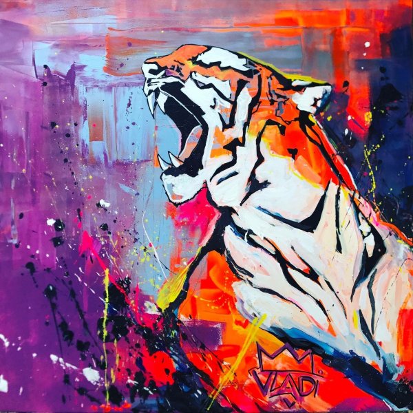 Интерьерная живопись тигр Юршина