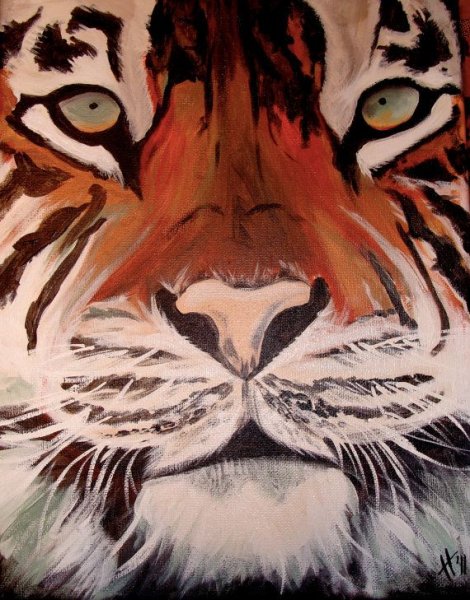 Тигр картина акрилом