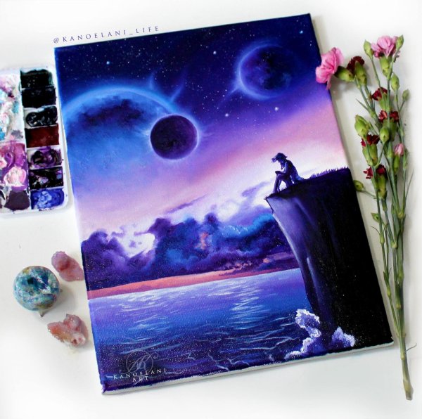 Космос акриловыми красками