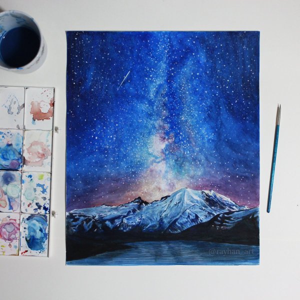 Правополушарная живопись Северное сияние