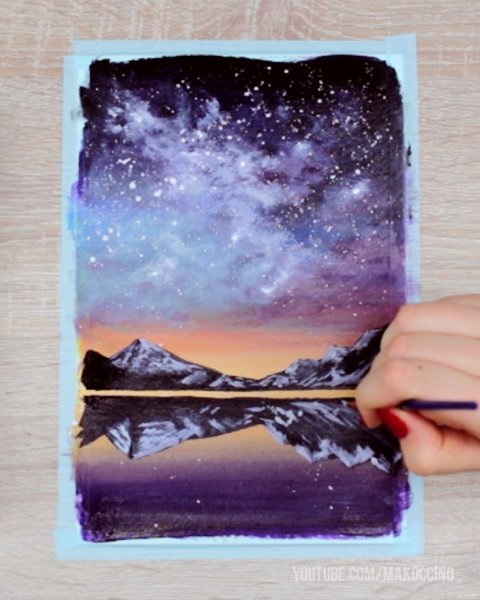 Космос акриловыми красками