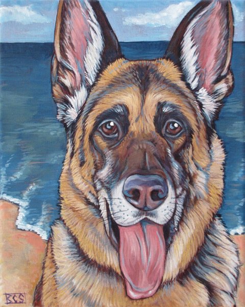 Картина по номерам Артвентура "немецкая овчарка"