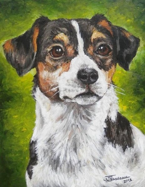 Собака акрилом