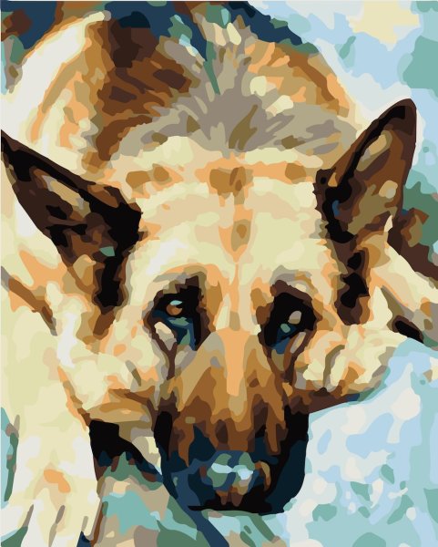 Артвентура картина по номерам "немецкая овчарка" 50x40 см