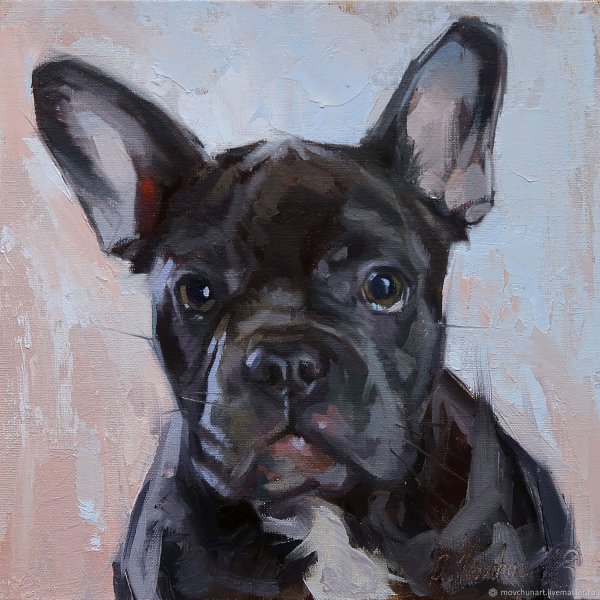 Портрет собаки маслом