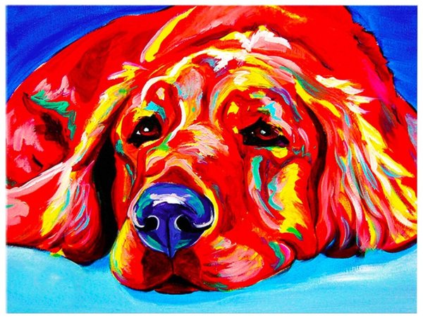 Собака акрилом на холсте