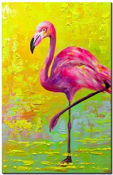 Acrylic Painting Фламинго