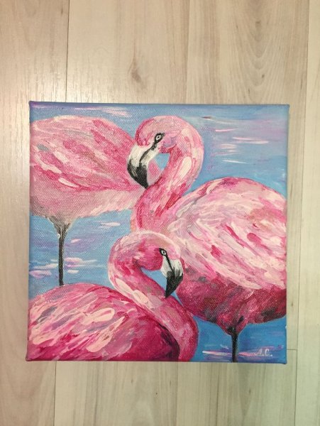 Картина Фламинго масло акрил