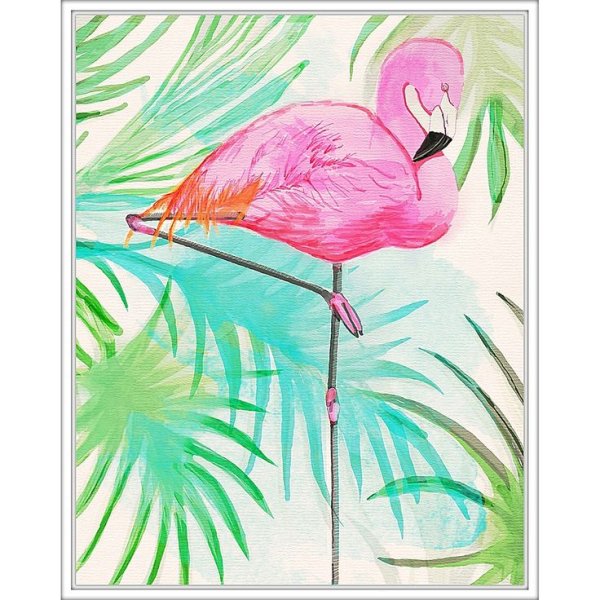 Рисунок на ткани Фламинго