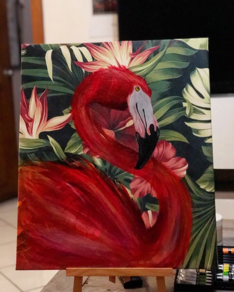 Фламинго акрилом