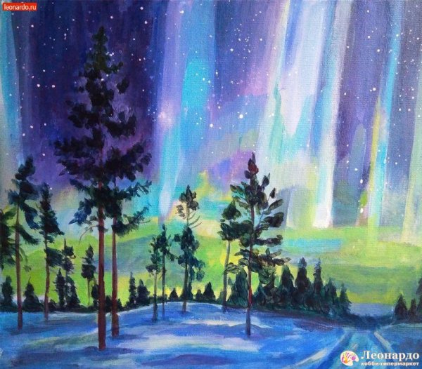 Северное сияние акрилом